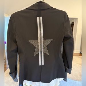 Hipchik Couture Black blazer Embellished Star studded jacket. XS-S.